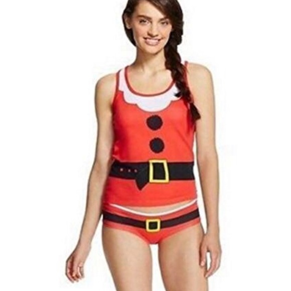 🆕  “Santa” 2 Piece Tank & Hipster Set - Picture 1 of 6